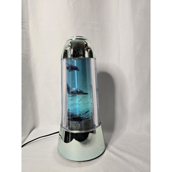 Vintage Dolphin Aquarium Rotating Motion Night Light Lamp - Picture 8 of 17